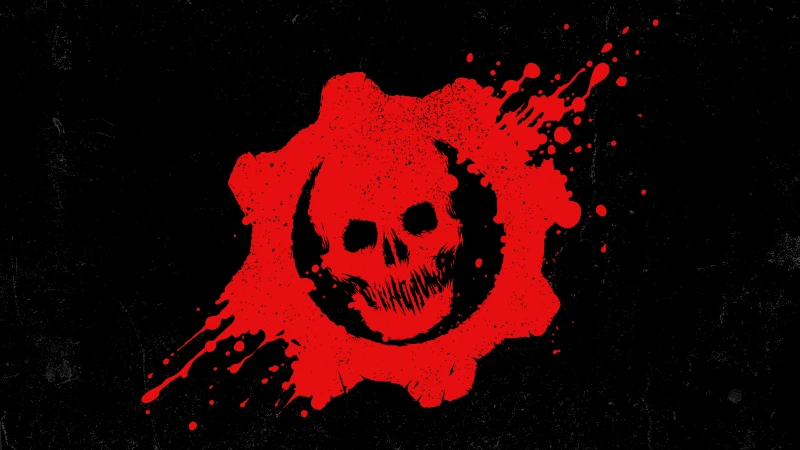 Crimson Omen, Gears of War Skull, Dark background 4K