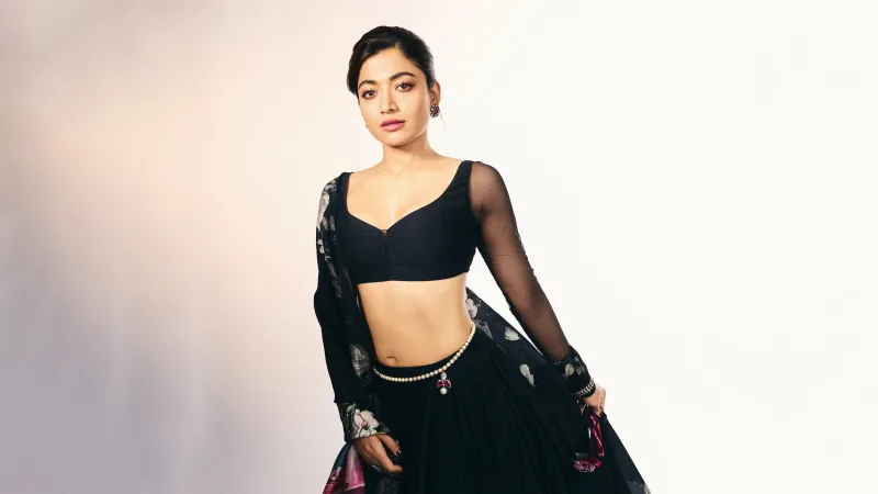 Rashmika Mandanna in Lehenga, 8K wallpaper