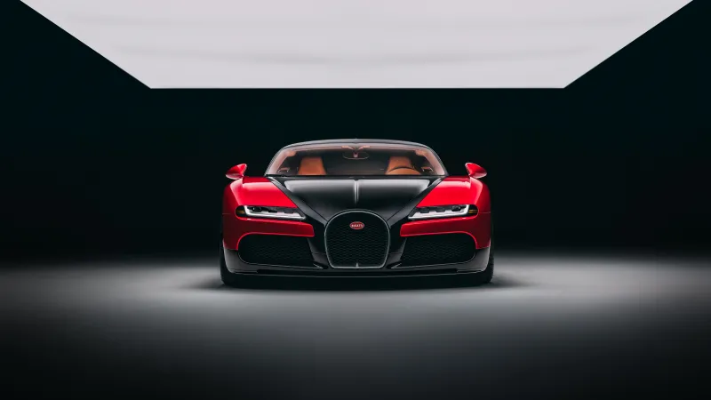 Bugatti FKP Hommage wallpaper, Veyron tribute, Red and black, Dark studio, 2026