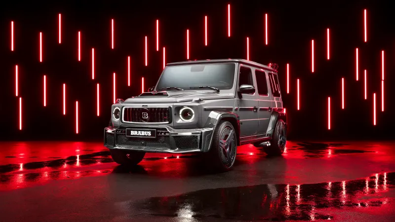 Brabus 900, Mercedes-AMG G 63, 8K wallpaper, Red aesthetic, LED lighting