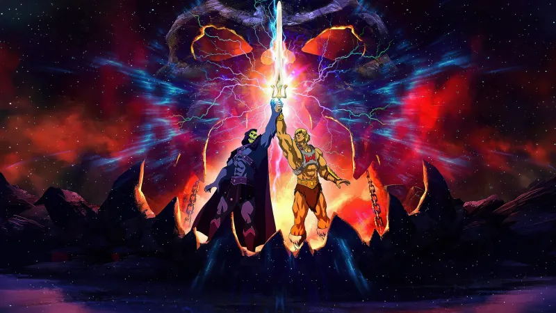 He-Man, Skeletor, Animated series, Power Sword, Castle Grayskull, 5K wallpaper