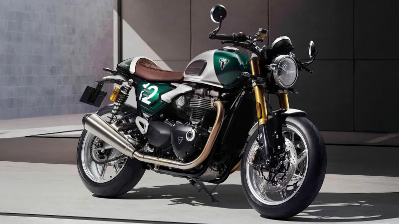Triumph Speed Twin 1200 Cafe Racer Edition wallpaper, Green and white, Number 12, 2026