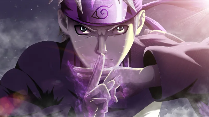 Naruto Uzumaki, Ultrawide 5K wallpaper, Purple