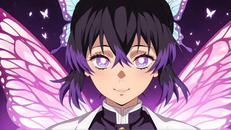 Purple Shinobu Kocho, Anime girl, Demon Slayer: Kimetsu no Yaiba