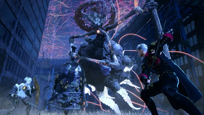Code Vein II wallpaper, Boss fight, Blue night, Action RPG