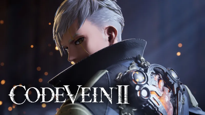 Code Vein II protagonist, Silver hair, Close-up, Logo, 4K wallpaper