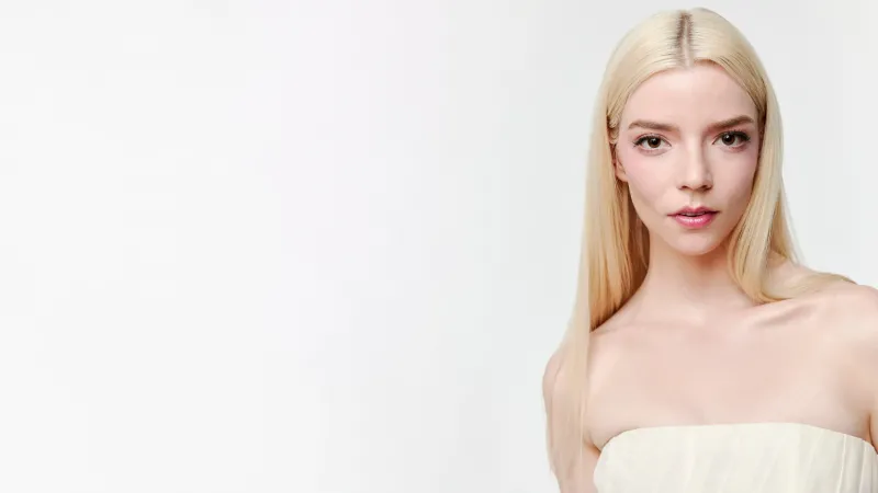 Anya Taylor-Joy, White background 5K