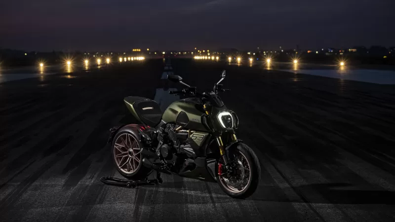 Ducati Diavel 1260 Lamborghini wallpaper, Runway lights, Night, Limited edition