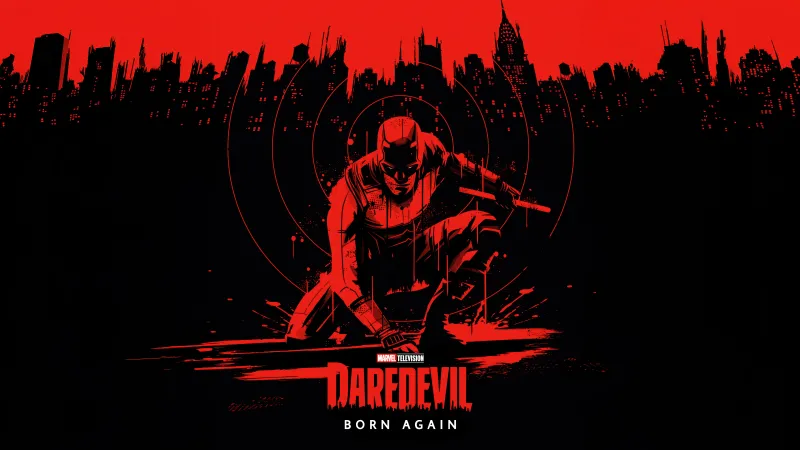 Daredevil: Born Again Illustration, Black background 5K, Matt Murdock