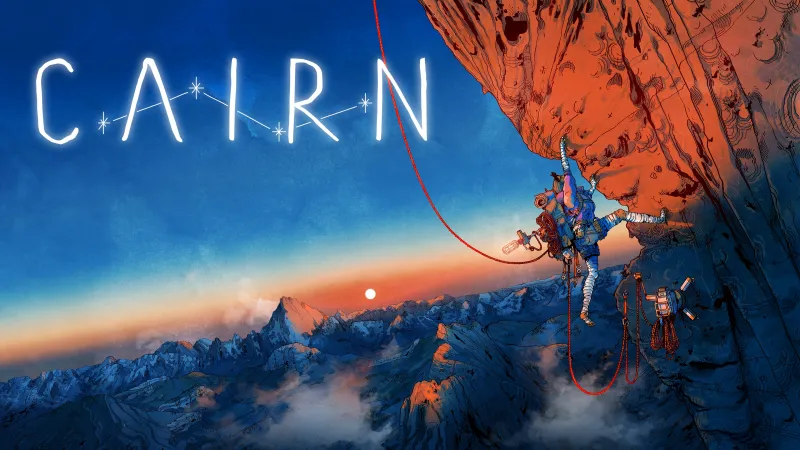 Cairn (Video Game), Mountain climbing wallpaper, Rope, Sunset, Watercolor art