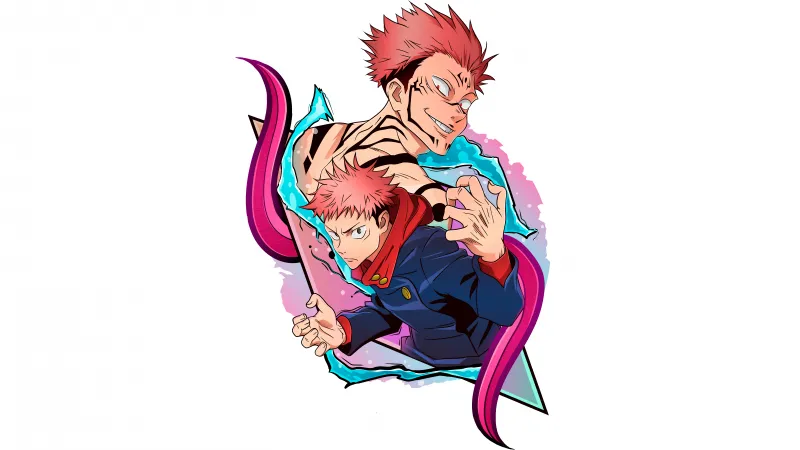 Yuji Itadori, Ryomen Sukuna, 12K Illustration, Jujutsu Kaisen