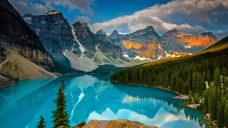 Moraine Lake, Banff National Park, Mountains, Valley, Forest, Alberta, Canada