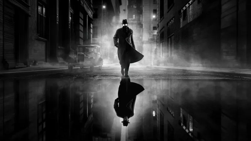 Ben Reilly, Spider-Noir (2026), Black and White, Monochrome background