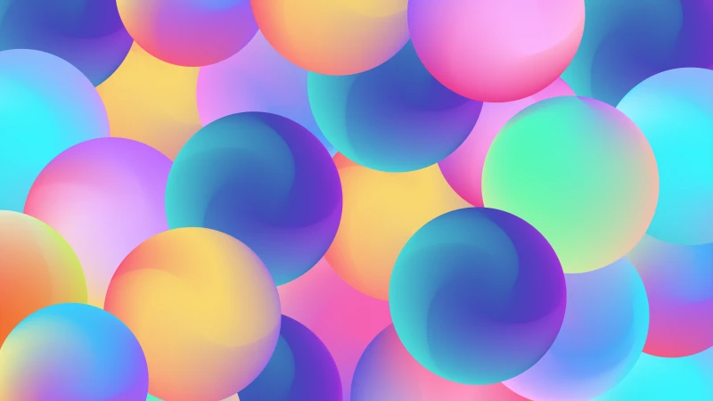 Colorful gradient spheres wallpaper, Pastel balls, Vibrant