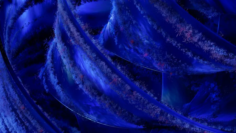 Deep blue organic swirls wallpaper, Microsoft Design, 3D render