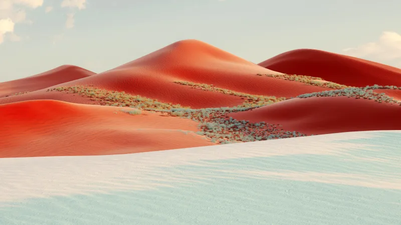 Red sand dunes wallpaper, Microsoft Design, Surreal desert