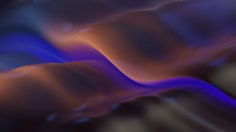 Purple and bronze silk waves, Microsoft Design, 3D render, 5K wallpaper