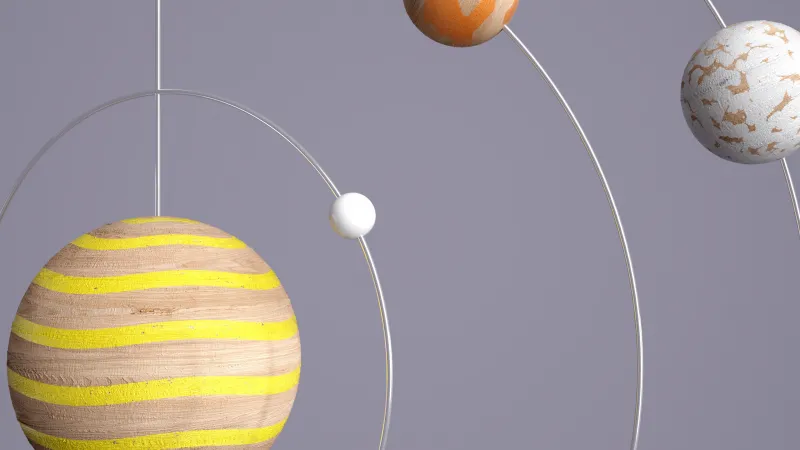 Wooden planet mobile, Solar system, Microsoft Design, 4K wallpaper