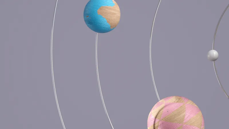 Pastel wooden planets wallpaper, Orbits, Microsoft Design