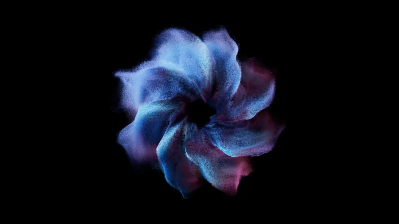 Xiaomi stock particle flower, Blue and pink, AMOLED, 8K wallpaper