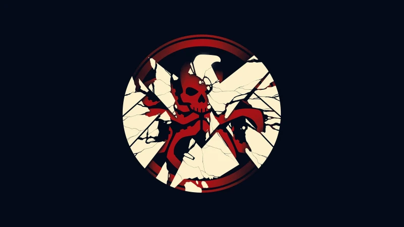 Agents of SHIELD, Hydra, SHIELD logo wallpaper, Marvel Comics, Dark background, 5K wallpaper