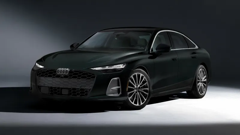 Audi A6 TFSI quattro wallpaper, Dark green sedan, Spotlight, 2026, 5K