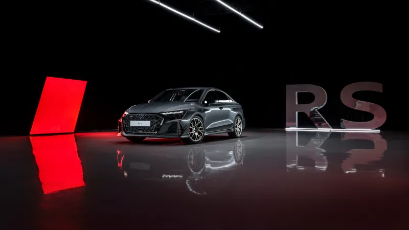 Audi RS 3 Sedan 2026, Dark background 8K