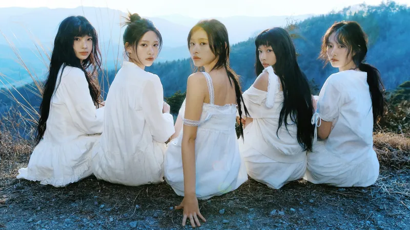 Runaway (RESCENE), RESCENE, Girl group, White dresses, Mountain view, 5K wallpaper