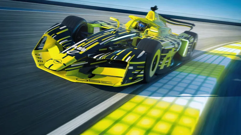 Opel GSE 27FE wallpaper, Formula E race car, Neon yellow livery, 2026, 5K