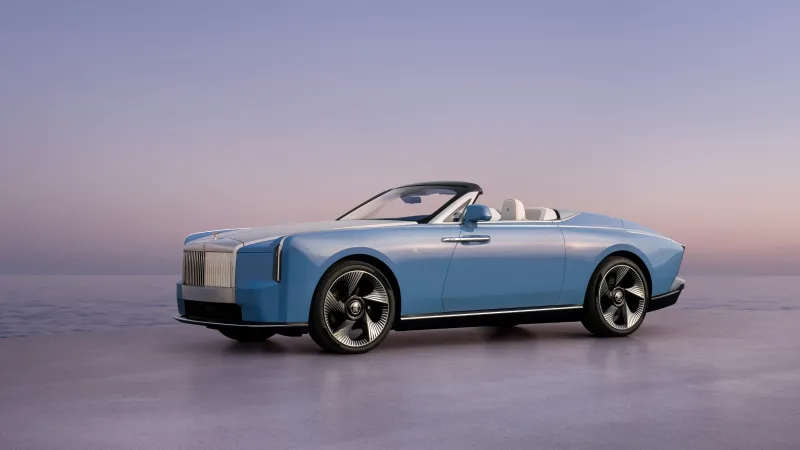 Rolls-Royce Project Nightingale wallpaper, Electric convertible, Blue, Pastel sky, 8K