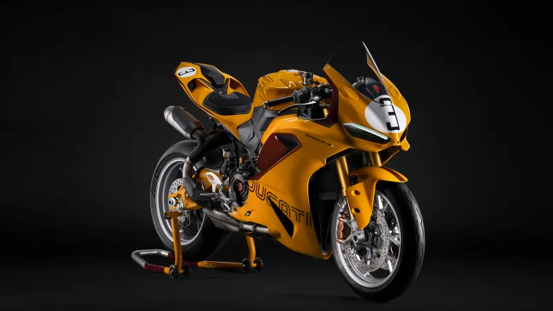 Ducati Panigale V2 100 2026, Dark background 8K