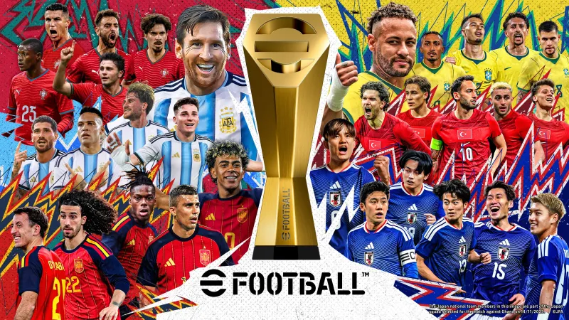 eFootball 2026, eFootball wallpaper, Messi, Neymar, National teams, Trophy