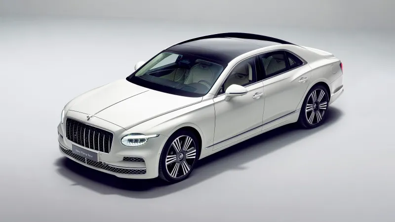 Bentley Flying Spur Azure wallpaper, White luxury sedan, Studio, 2026, 5K