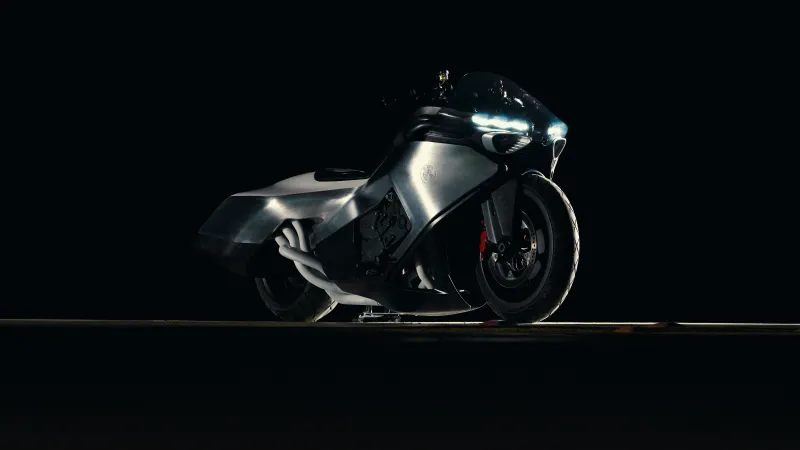 BMW Vision K18, Six-cylinder concept bike, Black background, 2026, 4K wallpaper