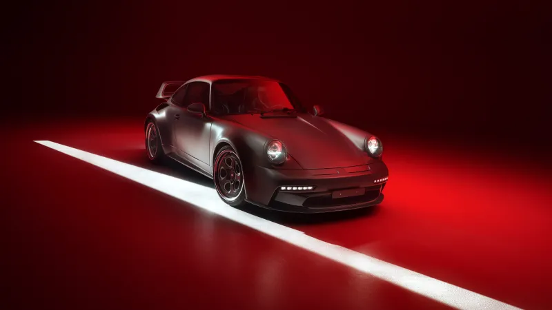 Porsche 911 Pogea Racing PR964, Red background 8K
