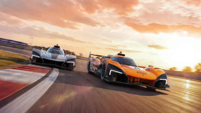 McLaren MCL-HY GTR, Le Mans Hypercars on track, Sunset, 2027, 4K wallpaper
