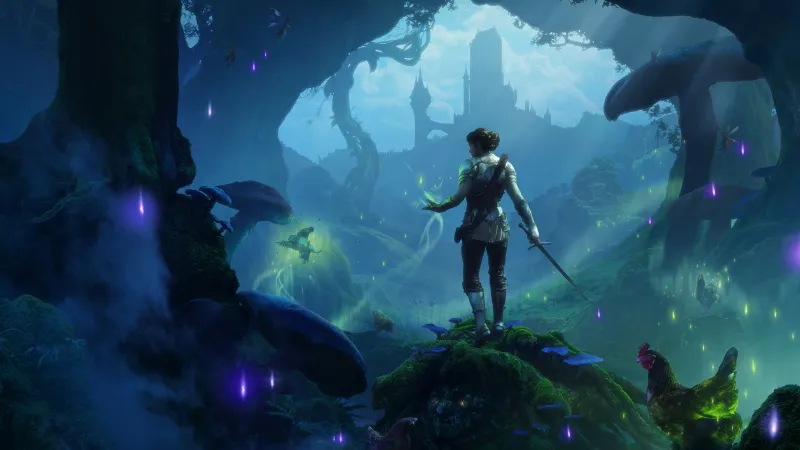 Fable wallpaper, Premium Edition, Enchanted forest, Blue aesthetic