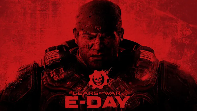 Marcus Fenix wallpaper, Gears of War: E-Day, Red background