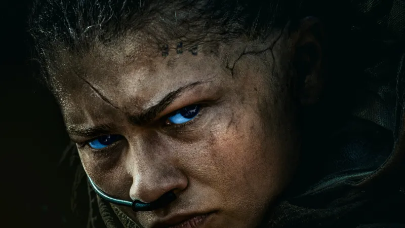 Zendaya as Chani wallpaper, Dune: Part Three, Blue eyes, Vertical