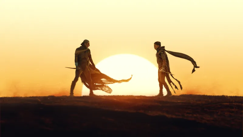 Dune: Part Three, Teaser, Paul Atreides, Chani, Desert sunset wallpaper, 2026 Movies