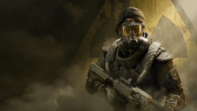Delta Force, Operator Sineva, Gas mask, Yellow aesthetic, 4K wallpaper