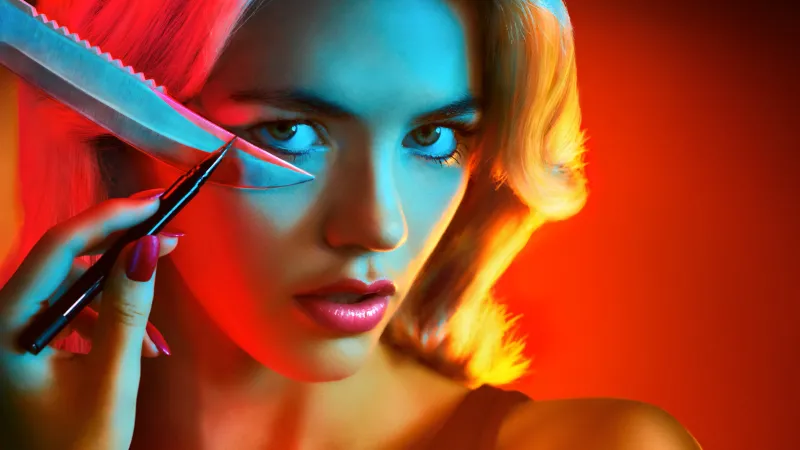 The Shards, 2026, TV series, Red background wallpaper, Knife, FX series