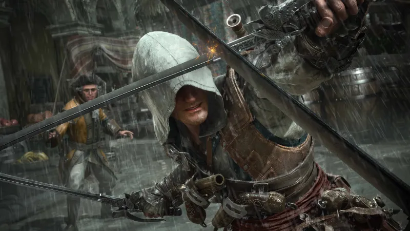 Edward Kenway, Pirate, Assassin's Creed Black Flag Resynced, Rain, 4K wallpaper