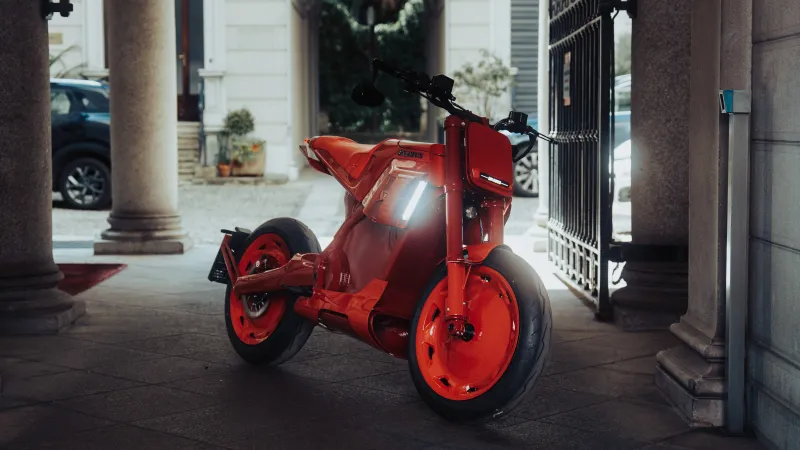 Brabus Urban E wallpaper, Red electric bike, Vertical, Palazzo courtyard, 2026