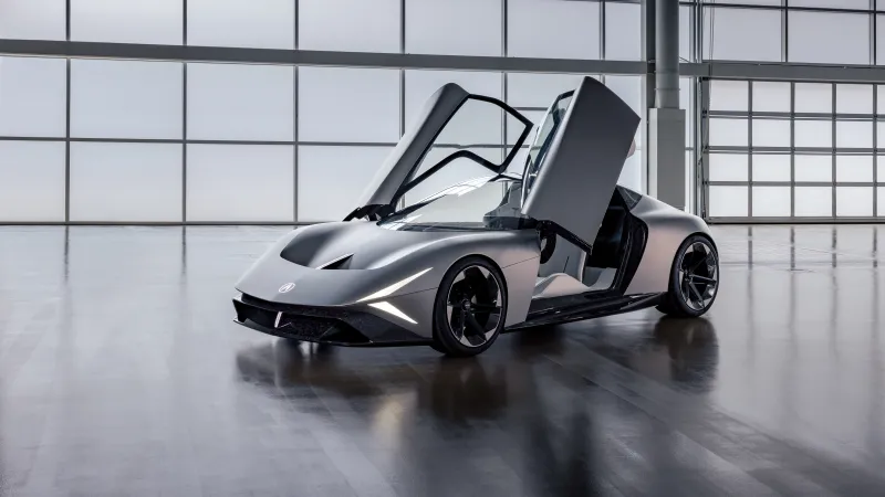 Acura NEXERA Vision Concept, Gullwing doors, Hybrid supercar, Silver, 8K wallpaper