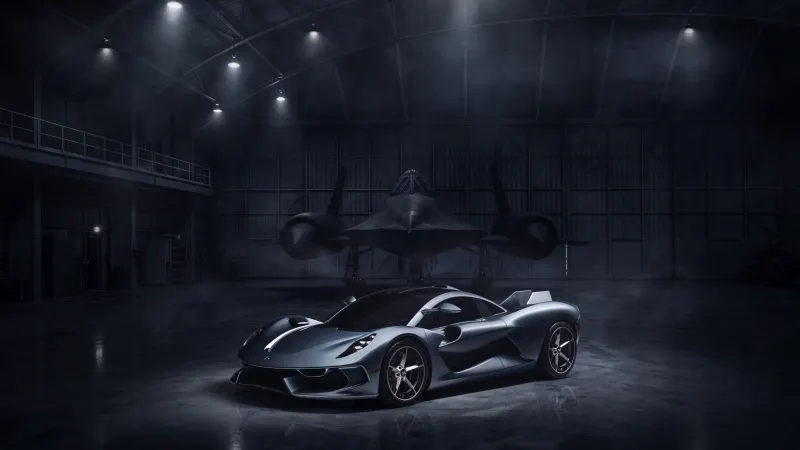 Hennessey Blackbird wallpaper, SR-71 Blackbird jet, Hangar, Hypercar, 5K