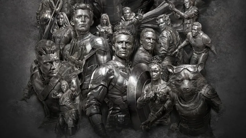 Avengers: Endgame Encore wallpaper, Captain America, Metallic, Grey