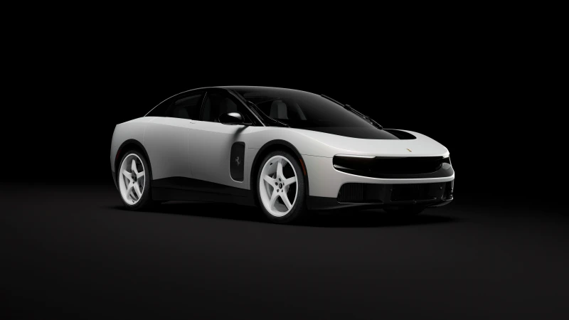 Ferrari Luce wallpaper, Electric Ferrari, Tailor Made, White, Dark studio, 2026
