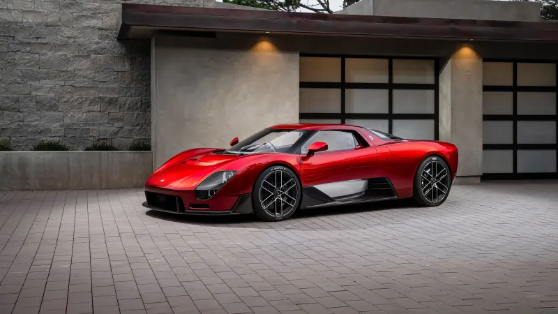McLaren McL 6GT, Red supercar, Modern garage, 2026, 8K wallpaper