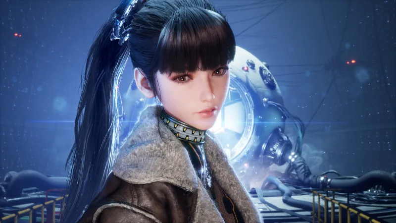 EVE (Stellar Blade), Artwork, Stellar Blade wallpaper, Portrait, Blue light
